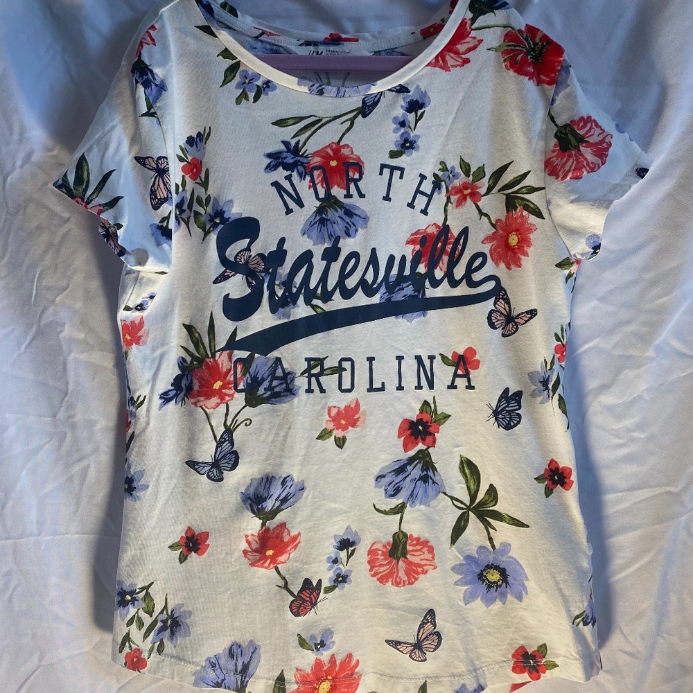 H&M Girl's White Tropical Tee